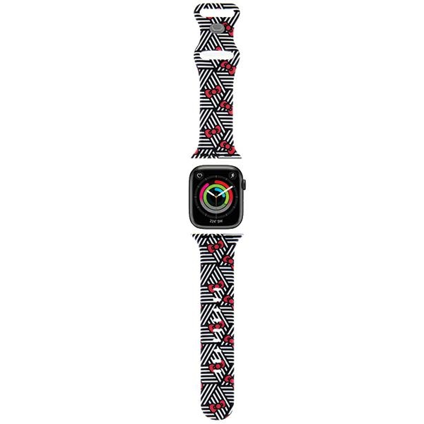 Hello Kitty Apple Watch 38/40/41mm Strap Silicone Bows & Stripes, Black