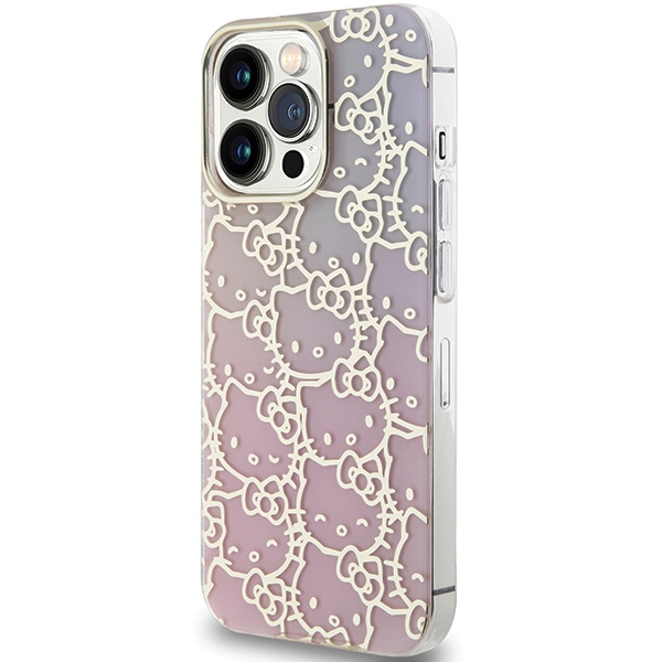 Hello Kitty iPhone 13 Pro Max Case IML Gradient Electrop Crowded Kitty Head, Pink