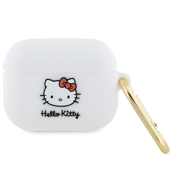 Hello Kitty AirPods Pro dėklas Silicone 3D Kitty Head, balta