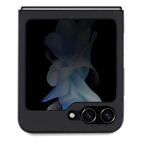 BMW Leather Hot Stamp dėklas, skirtas Samsung Galaxy Z Flip 5, juodas
