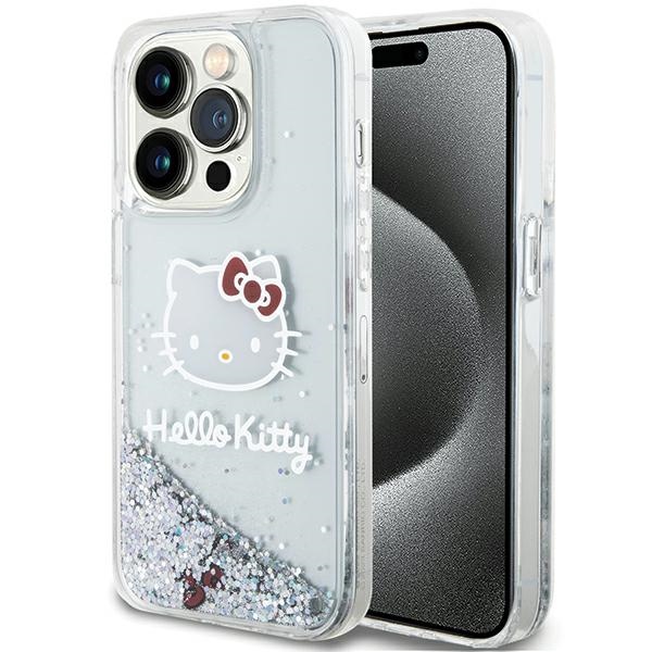 Hello Kitty dėklas iPhone 13 / 13 Pro su judančiais blizgučiais, sidabrinis