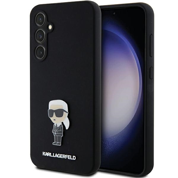 Karl Lagerfeld dėklas Samsung Galaxy S23 FE, Silicone Ikonik Metal Pin, juodas