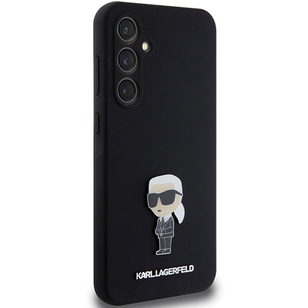 Karl Lagerfeld dėklas Samsung Galaxy S23 FE, Silicone Ikonik Metal Pin, juodas
