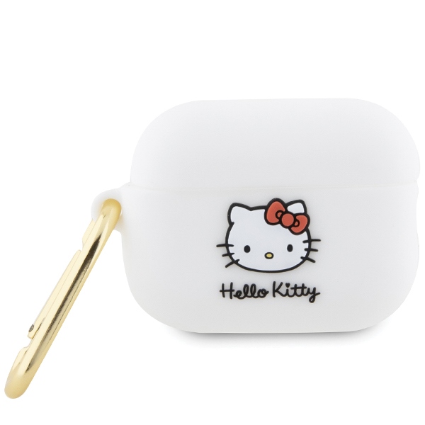 Hello Kitty AirPods Pro 2 apsauginis dėklas Silicone 3D Kitty Head, baltas