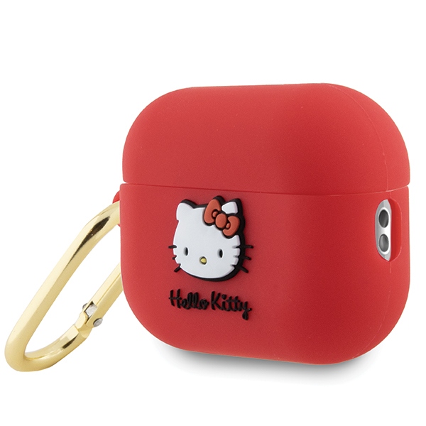 Hello Kitty AirPods Pro 2 silikoninis dėklas su 3D logotipu, fuksijų