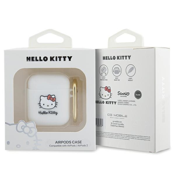 Hello Kitty Siliconinis dėklas AirPods 1 / 2 ausinėms, baltas
