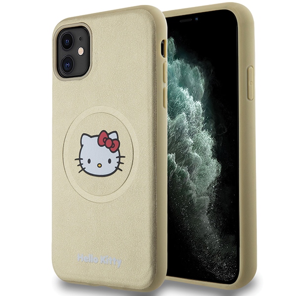 Hello Kitty dėklas iPhone 11 / XR telefonams su MagSafe, auksinis