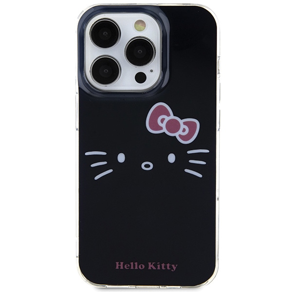 Dėklas iPhone 14 Pro Hello Kitty IML Kitty Face, juodas