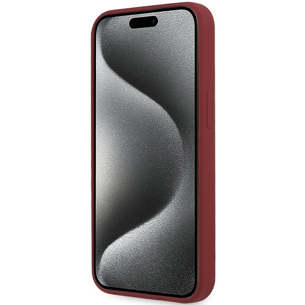 BMW Silicone Big Logo MagSafe dėklas iPhone 15 Pro, raudonas