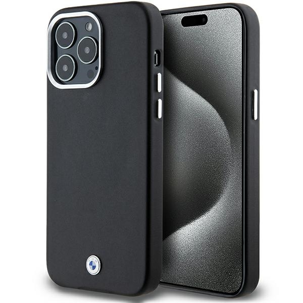 BMW iPhone 15 Pro Max Case Signature Wrapped Metal MagSafe, Black