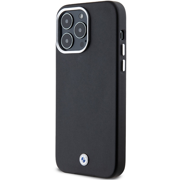 BMW Signature Wrapped Metal MagSafe dėklas iPhone 15 Pro Max, juodas
