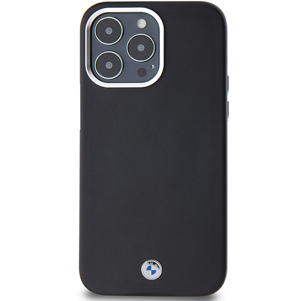 BMW Signature Wrapped Metal MagSafe dėklas iPhone 15 Pro Max, juodas