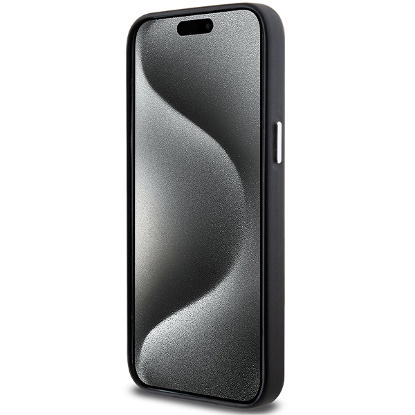 BMW Signature Wrapped Metal MagSafe dėklas iPhone 15 Pro Max, juodas