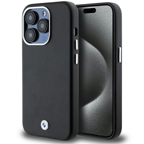 BMW Signature Wrapped Metal MagSafe dėklas skirtas iPhone 14 Pro, juodas