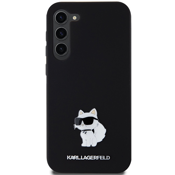 Karl Lagerfeld dėklas Samsung Galaxy S23+ telefonui Silicone Choupette, juodas