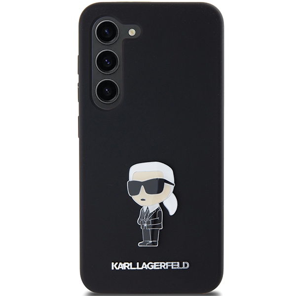 Karl Lagerfeld Samsung Galaxy S23+ Case Silicone Ikonik Metal Pin, Black