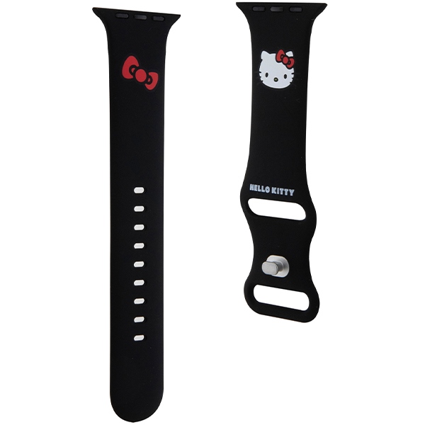 Hello Kitty Apple Watch 42/44/45/49mm silikoninis dirželis, juodas