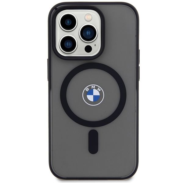 BMW iPhone 15 Pro dėklas IML Signature MagSafe, juodas