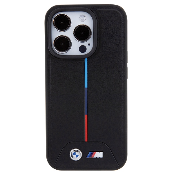 BMW Quilted Tricolor MagSafe dėklas, skirtas iPhone 15 Pro Max, juodas