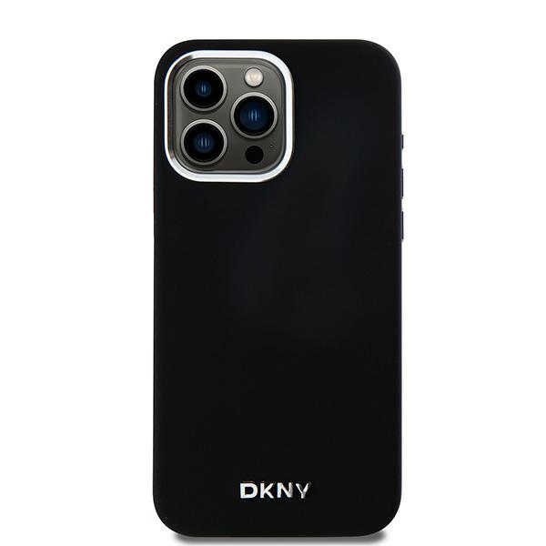 DKNY Liquid Silicone dėklas, skirtas iPhone 14 Pro Max, su MagSafe, juodas