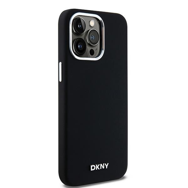DKNY Liquid Silicone dėklas, skirtas iPhone 14 Pro Max, su MagSafe, juodas