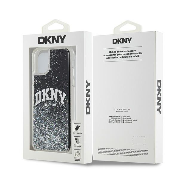 DKNY Liquid Glitter Big Logo juodas dėklas iPhone 11 / Xr
