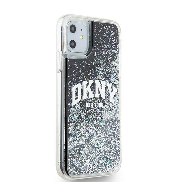 DKNY Liquid Glitter Big Logo juodas dėklas iPhone 11 / Xr