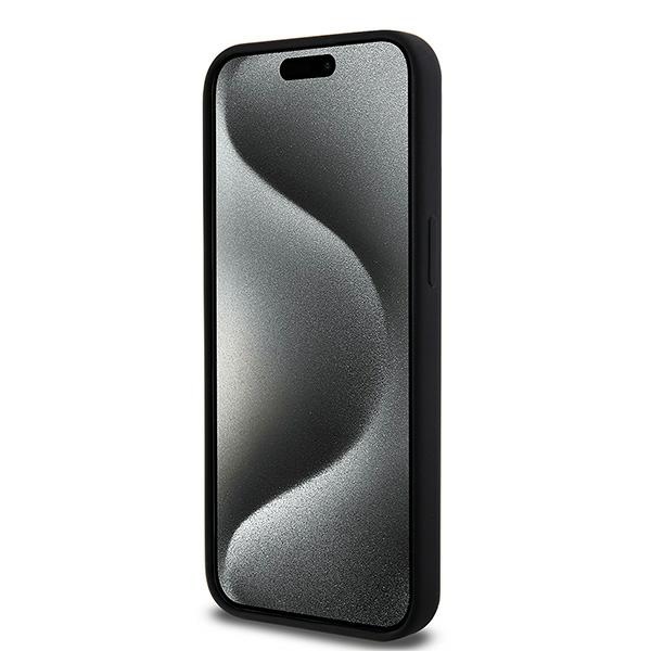 DKNY dėklas iPhone 13 Pro Max telefonui su MagSafe, juodas