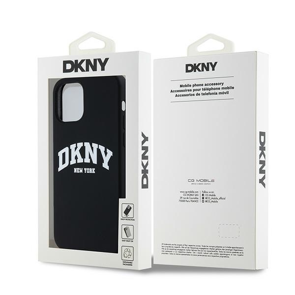 DKNY dėklas iPhone 12 / 12 Pro telefonui Liquid Silicone MagSafe, juodas