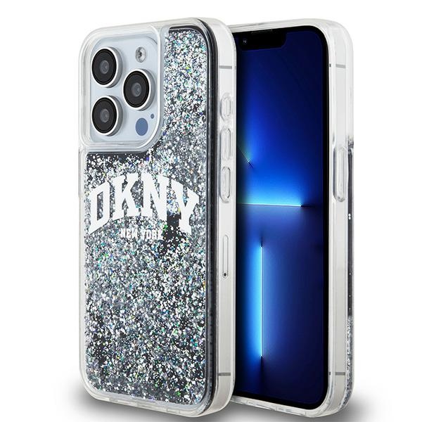 DKNY Liquid Glitter Big Logo dėklas, skirtas iPhone 14 Pro, juodas