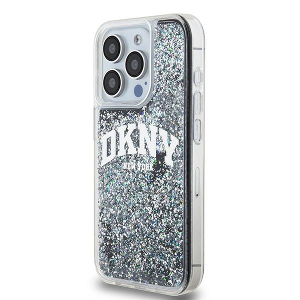 DKNY Liquid Glitter Big Logo dėklas, skirtas iPhone 14 Pro, juodas