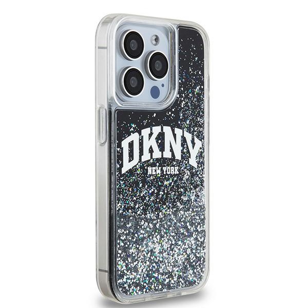 DKNY Liquid Glitter Big Logo dėklas, skirtas iPhone 14 Pro, juodas