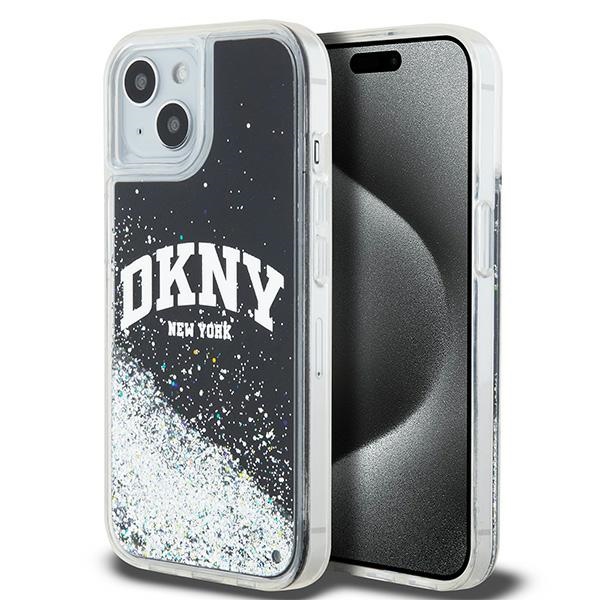 DKNY Liquid Glitter Big Logo dėklas iPhone 13 / 14 / 15, juodas