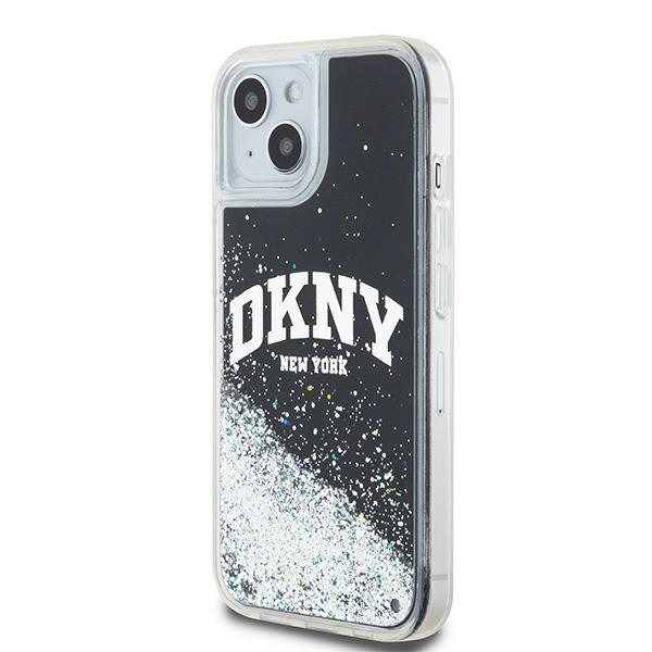DKNY Liquid Glitter Big Logo dėklas iPhone 13 / 14 / 15, juodas