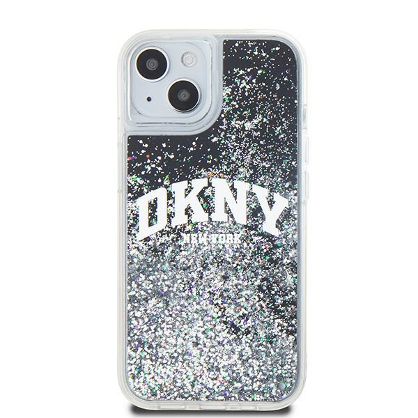 DKNY Liquid Glitter Big Logo dėklas iPhone 13 / 14 / 15, juodas