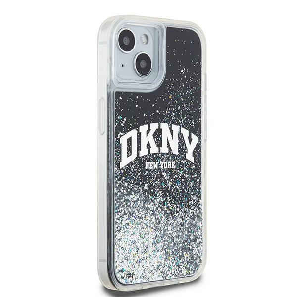 DKNY Liquid Glitter Big Logo dėklas iPhone 13 / 14 / 15, juodas