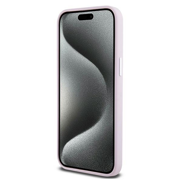 DKNY dėklas Apple iPhone 15 Pro Max telefonui su MagSafe, rožinis