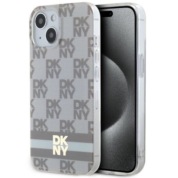 DKNY dėklas iPhone 15 / 14 / 13 telefonams, smėlio spalvos