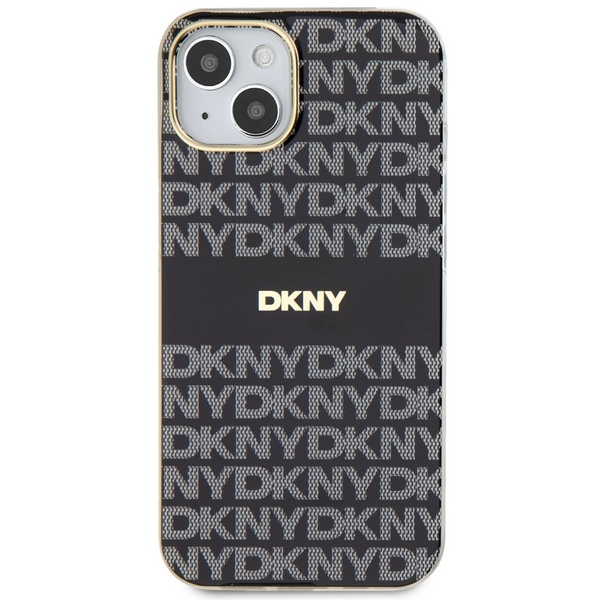 DKNY IML Mono & Stripe MagSafe dėklas iPhone 15 / 14 / 13, juodas