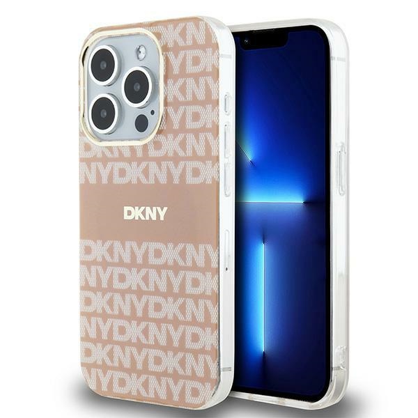DKNY IML Mono & Stripe MagSafe dėklas iPhone 13 Pro Max telefonui, rožinis