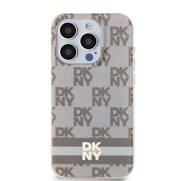 DKNY iPhone 13 Pro Max Case IML Checkered Mono Pattern MagSafe, Beige