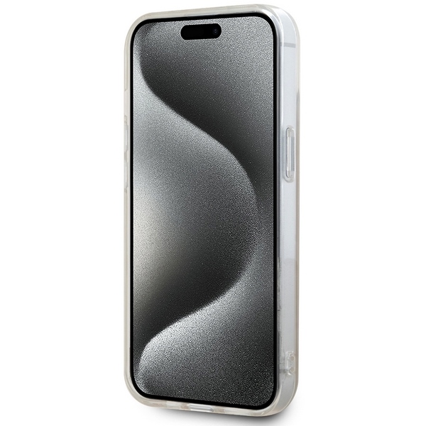 DKNY dėklas iPhone 15 / 14 / 13 IML Mono & Stripe MagSafe, rožinis
