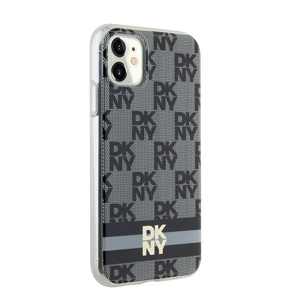 DKNY iPhone 11 / XR dėklas IML Checkered MagSafe, juodas