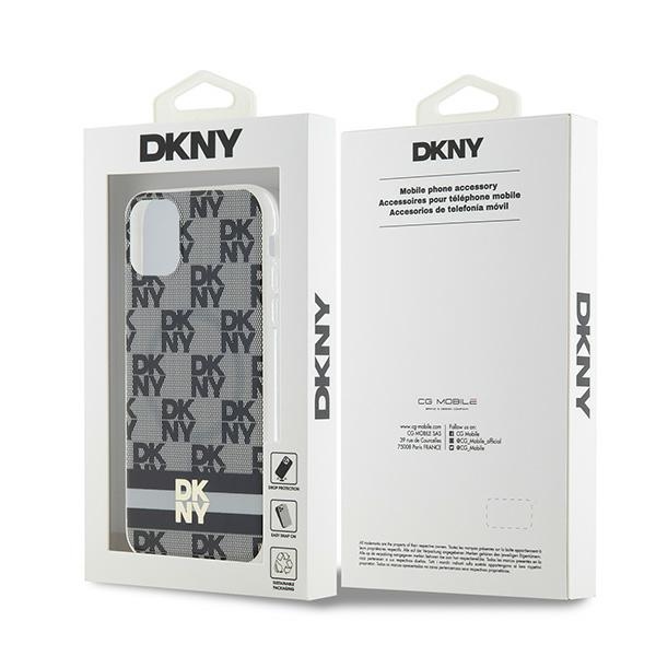 DKNY iPhone 11 / XR dėklas IML Checkered MagSafe, juodas