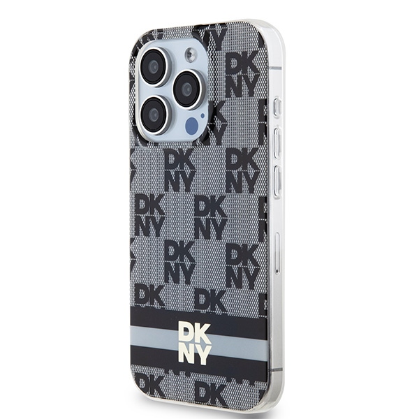 DKNY IML Checkered Mono Pattern MagSafe dėklas iPhone 13 / 13 Pro, juodas