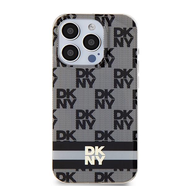 DKNY IML Checkered Mono Pattern MagSafe dėklas iPhone 13 / 13 Pro, juodas