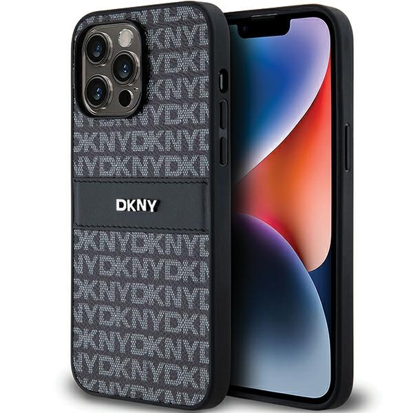 DKNY Mono Stripe & Metal Logo dėklas, skirtas iPhone 14 Pro Max, juodas