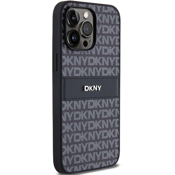 DKNY Mono Stripe & Metal Logo dėklas, skirtas iPhone 14 Pro Max, juodas