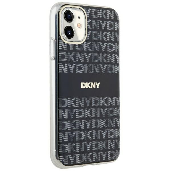DKNY dėklas iPhone 11 / XR IML Mono & Stripe MagSafe, juodas