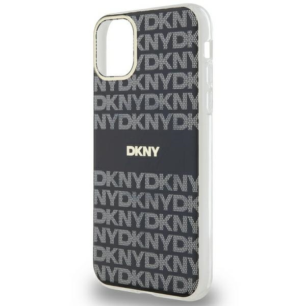 DKNY dėklas iPhone 11 / XR IML Mono & Stripe MagSafe, juodas